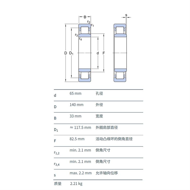 NU313ECJ圓柱滾子軸承(圖1)